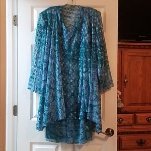 Vintage Patra Teal dress with cover wrap